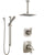 Delta Tesla Stainless Steel Finish Shower System with Dual Control Handle, Diverter, Ceiling Mount Showerhead, and Hand Shower with Slidebar SS1752SS5