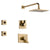 Delta Vero Champagne Bronze Shower System with Dual Control Shower Handle, 3-setting Diverter, Modern Square Large Rain Showerhead, and 2 Body Sprays SS175382CZ