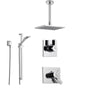 Delta Vero Chrome Shower System with Dual Control Shower Handle, 3-setting Diverter, Large Square Rain Showerhead, and Hand Held Shower SS175383