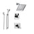 Delta Vero Chrome Shower System with Dual Control Shower Handle, 3-setting Diverter, Modern Square Showerhead, and Handheld Shower SS175385