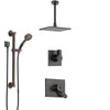 Delta Vero Venetian Bronze Shower System with Dual Control Handle, Diverter, Ceiling Mount Showerhead, and Hand Shower with Grab Bar SS1753RB1