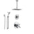 Delta Trinsic Chrome Shower System with Dual Control Shower Handle, 3-setting Diverter, Large Square Ceiling Mount Showerhead, and Modern Handheld Shower SS175985