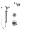 Delta Trinsic Stainless Steel Finish Shower System with Dual Control, 3-Setting Diverter, Temp2O Showerhead, and Hand Shower with Slidebar SS1759SS2