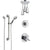 Delta Compel Chrome Finish Shower System with Dual Control Handle, 3-Setting Diverter, Ceiling Mount Showerhead, and Hand Shower with Grab Bar SS17616