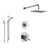 Delta Compel Chrome Shower System with Dual Control Shower Handle, 3-setting Diverter, Large Square Rain Shower Head, and Hand Held Shower SS176182