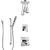Delta Ara Chrome Finish Shower System with Dual Control Handle, 3-Setting Diverter, Ceiling Mount Showerhead, and Hand Shower with Slidebar SS17674