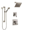 Delta Ara Stainless Steel Finish Shower System with Dual Control Handle, 3-Setting Diverter, Showerhead, and Hand Shower with Grab Bar SS1767SS1