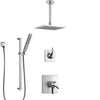 Delta Zura Chrome Finish Shower System with Dual Control Handle, 3-Setting Diverter, Ceiling Mount Showerhead, and Hand Shower with Slidebar SS17748
