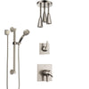 Delta Zura Stainless Steel Finish Shower System with Dual Control Handle, Diverter, Ceiling Mount Showerhead, and Hand Shower with Grab Bar SS1774SS5
