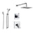 Delta Arzo Chrome Shower System with Dual Control Shower Handle, 3-setting Diverter, Large Square Rain Showerhead, and Handheld Shower SS178682