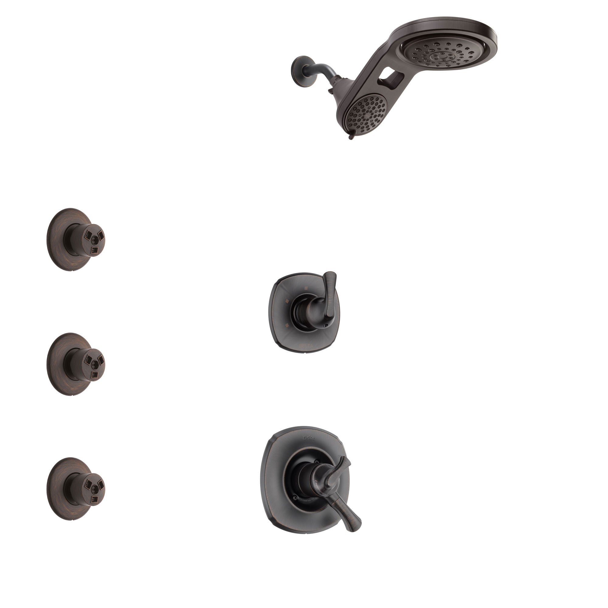 Delta Addison Venetian Bronze Finish Shower System with Dual Control Handle, 3-Setting Diverter, Dual Showerhead, and 3 Body Sprays SS1792RB7