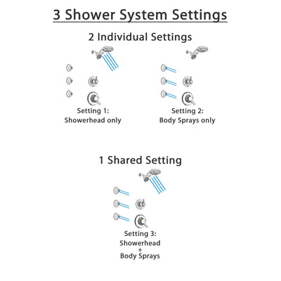 Delta Linden Chrome Finish Shower System with Dual Control Handle, 3-Setting Diverter, Dual Showerhead, and 3 Body Sprays SS17936