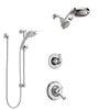 Delta Linden Chrome Finish Shower System with Dual Control Handle, 3-Setting Diverter, Dual Showerhead, and Temp2O Hand Shower with Slidebar SS17946
