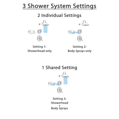 Delta Linden Stainless Steel Shower System with Dual Control Shower Handle, 3-setting Diverter, Large Rain Showerhead, and Dual Body Spray Shower Plate SS179484SS