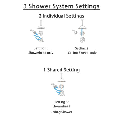 Delta Linden Venetian Bronze Shower System with Dual Control Shower Handle, 3-setting Diverter, Large Ceiling Mount Rain Showerhead, and Wall Mount Showerhead SS179485RB
