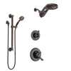 Delta Linden Venetian Bronze Shower System with Dual Control Handle, 3-Setting Diverter, Dual Showerhead, and Hand Shower with Grab Bar SS1794RB8