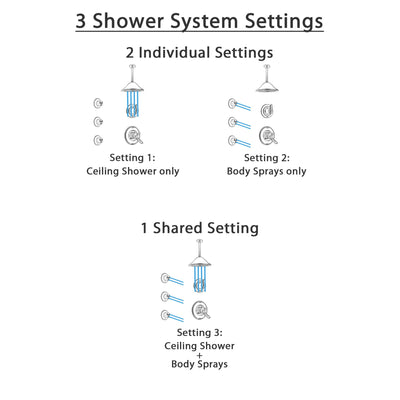 Delta Linden Stainless Steel Finish Shower System with Dual Control Handle, 3-Setting Diverter, Ceiling Mount Showerhead, and 3 Body Sprays SS1794SS7