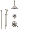 Delta Linden Dual Control Handle Stainless Steel Finish Shower System, Diverter, Ceiling Mount Showerhead, and Hand Shower with Slidebar SS1794SS8