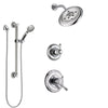 Delta Cassidy Chrome Finish Shower System with Dual Control Handle, 3-Setting Diverter, Showerhead, and Hand Shower with Grab Bar SS17971
