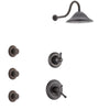 Delta Cassidy Venetian Bronze Finish Shower System with Dual Control Handle, 3-Setting Diverter, Showerhead, and 3 Body Sprays SS1797RB7