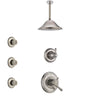 Delta Cassidy Stainless Steel Finish Shower System with Dual Control Handle, 3-Setting Diverter, Ceiling Mount Showerhead, and 3 Body Sprays SS1797SS4