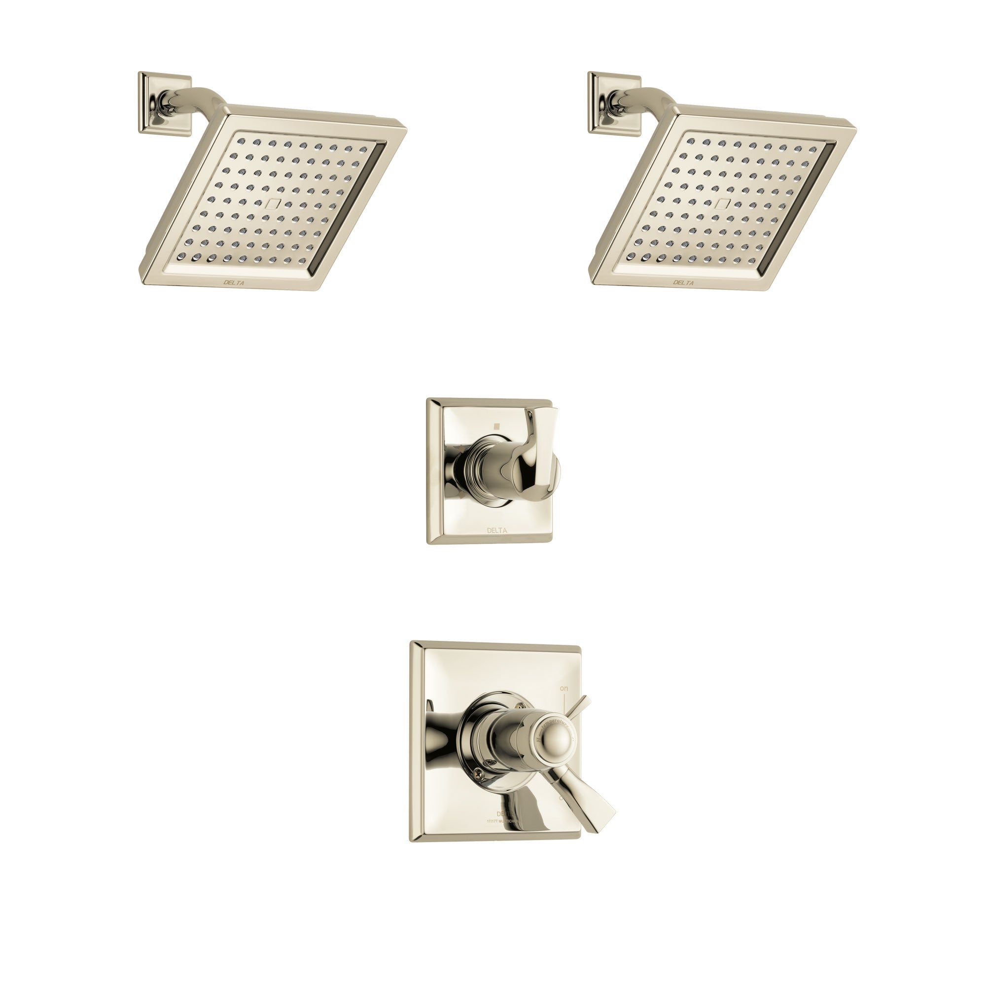 Delta Dryden Polished Nickel Finish Shower System With Dual Thermostat