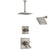 Delta Dryden Dual Thermostatic Control Handle Stainless Steel Finish Shower System, Diverter, Showerhead, and Ceiling Mount Showerhead SS17T2511SS5