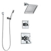 Delta Dryden Chrome Finish Shower System with Dual Thermostatic Control Handle, Diverter, Showerhead, and Hand Shower with Wall Bracket SS17T25124