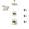 Delta Dryden Polished Nickel Shower System with Dual Thermostatic Control, Diverter, Showerhead, Ceiling Showerhead, and 3 Body Sprays SS17T2512PN4