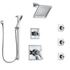 Delta Dryden Chrome Shower System with Dual Thermostatic Control Handle, 6-Setting Diverter, Showerhead, 3 Body Sprays, and Hand Shower SS17T25143