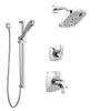 Delta Tesla Chrome Finish Shower System with Dual Thermostatic Control Handle, Diverter, Showerhead, and Hand Shower with Slidebar SS17T25225