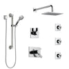 Delta Vero Chrome Shower System with Dual Thermostatic Control, Diverter, Showerhead, 3 Body Sprays, and Hand Shower with Grab Bar SS17T25343