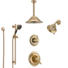 Delta Victorian Champagne Bronze Shower System with Dual Thermostatic Control, Diverter, Showerhead, Ceiling Showerhead, and Hand Shower SS17T2551CZ5