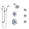 Delta Victorian Chrome Shower System with Dual Thermostatic Control Handle, 6-Setting Diverter, Showerhead, 3 Body Sprays, and Hand Shower SS17T25523