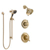 Delta Victorian Champagne Bronze Shower System with Dual Thermostatic Control Handle, Diverter, Showerhead, and Hand Shower with Slidebar SS17T2552CZ3