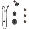 Delta Victorian Venetian Bronze Shower System with Dual Thermostatic Control, Diverter, Showerhead, 3 Body Sprays, and Hand Shower SS17T2552RB3