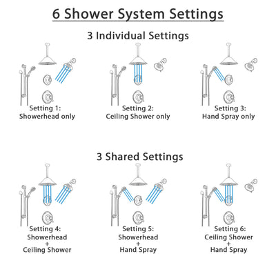 Delta Victorian Venetian Bronze Dual Thermostatic Control Shower System, Diverter, Showerhead, Ceiling Showerhead, Grab Bar Hand Spray SS17T2552RB5