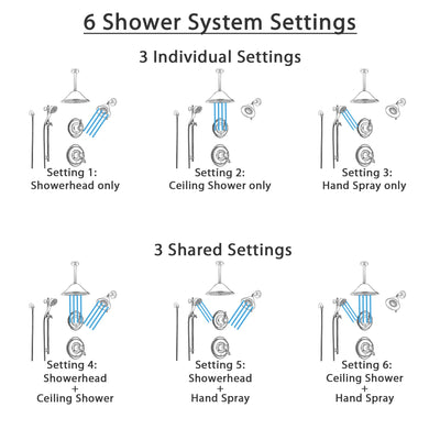 Delta Victorian Dual Thermostatic Control Stainless Steel Finish Shower System, Diverter, Showerhead, Ceiling Showerhead, and Hand Shower SS17T2552SS5