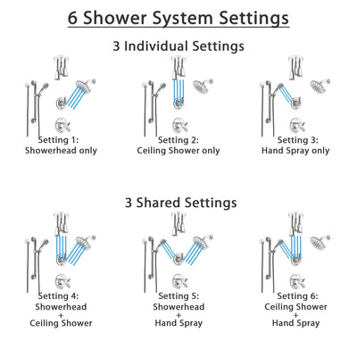 Delta Trinsic Chrome Shower System with Dual Thermostatic Control, Diverter, Showerhead, Ceiling Mount Showerhead, and Grab Bar Hand Shower SS17T25916