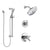 Delta Trinsic Chrome Finish Shower System with Dual Thermostatic Control Handle, Diverter, Showerhead, and Hand Shower with Slidebar SS17T25925