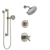 Delta Trinsic Dual Thermostatic Control Handle Stainless Steel Finish Shower System, Diverter, Showerhead, and Hand Shower with Grab Bar SS17T2592SS6