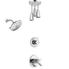 Delta Compel Chrome Finish Shower System with Dual Thermostatic Control Handle, Diverter, Showerhead, and Ceiling Mount Showerhead SS17T26116