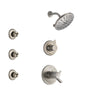 Delta Compel Dual Thermostatic Control Handle Stainless Steel Finish Shower System, 3-Setting Diverter, Showerhead, and 3 Body Sprays SS17T2611SS1