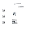 Delta Ara Chrome Finish Shower System with Dual Thermostatic Control Handle, 3-Setting Diverter, Showerhead, and 3 Body Sprays SS17T26712