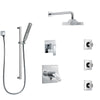 Delta Ara Chrome Finish Shower System with Dual Thermostatic Control Handle, 6-Setting Diverter, Showerhead, 3 Body Sprays, and Hand Shower SS17T26724