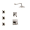 Delta Ara Stainless Steel Finish Shower System with Dual Thermostatic Control Handle, 3-Setting Diverter, Showerhead, and 3 Body Sprays SS17T2672SS2
