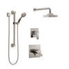 Delta Ara Dual Thermostatic Control Handle Stainless Steel Finish Shower System, Diverter, Showerhead, and Hand Shower with Grab Bar SS17T2672SS3
