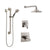 Delta Ara Dual Thermostatic Control Handle Stainless Steel Finish Shower System, Diverter, Showerhead, and Hand Shower with Grab Bar SS17T2672SS3