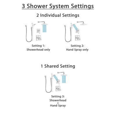 Delta Ara Dual Thermostatic Control Handle Stainless Steel Finish Shower System, Diverter, Showerhead, and Hand Shower with Slidebar SS17T2672SS4