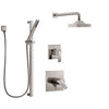 Delta Ara Dual Thermostatic Control Handle Stainless Steel Finish Shower System, Diverter, Showerhead, and Hand Shower with Slidebar SS17T2672SS5